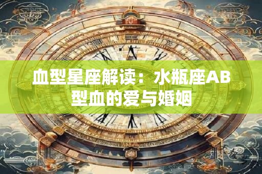 血型星座解读：水瓶座AB型血的爱与婚姻
