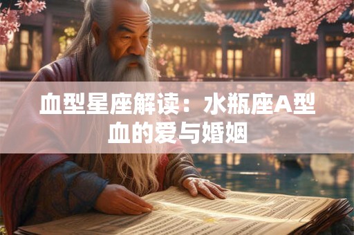 血型星座解读：水瓶座A型血的爱与婚姻