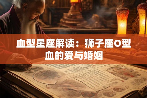 血型星座解读：狮子座O型血的爱与婚姻