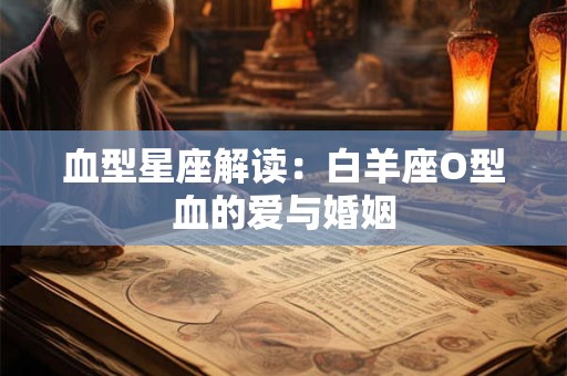 血型星座解读：白羊座O型血的爱与婚姻