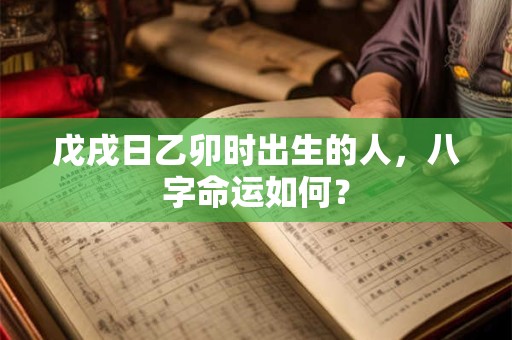 戊戌日乙卯时出生的人，八字命运如何？