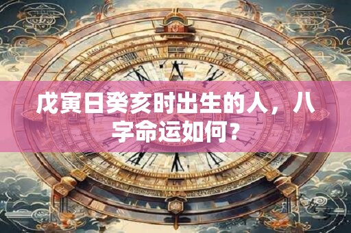 戊寅日癸亥时出生的人，八字命运如何？