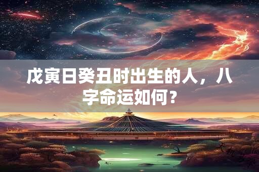 戊寅日癸丑时出生的人，八字命运如何？
