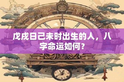 戊戌日己未时出生的人，八字命运如何？