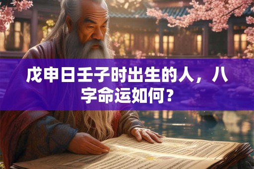戊申日壬子时出生的人，八字命运如何？