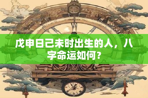 戊申日己未时出生的人，八字命运如何？