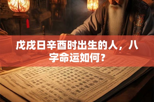 戊戌日辛酉时出生的人，八字命运如何？