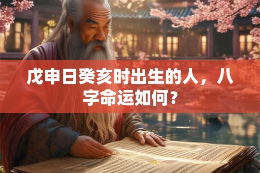 戊申日癸亥时出生的人，八字命运如何？