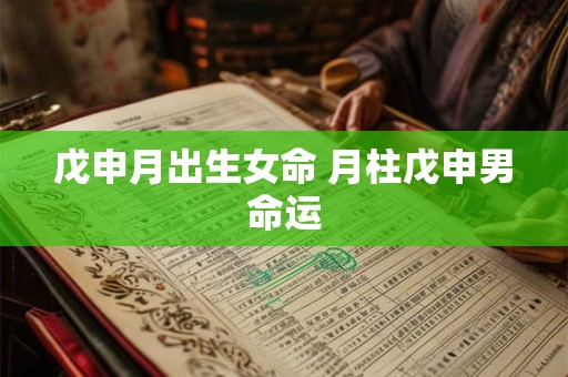 戊申月出生女命 月柱戊申男命运