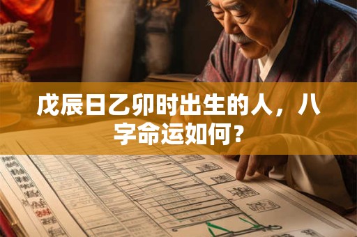 戊辰日乙卯时出生的人，八字命运如何？