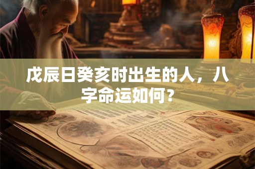 戊辰日癸亥时出生的人，八字命运如何？