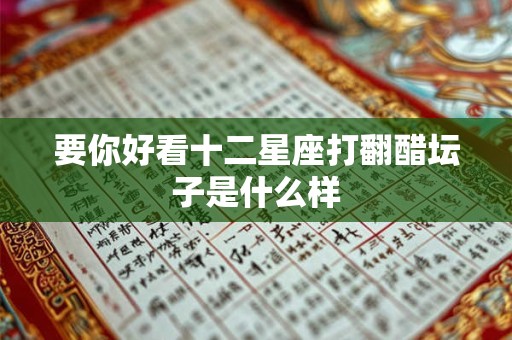 详细阅读:要你好看十二星座打翻醋坛子是什么样 要你好看十二星座打翻醋坛子是什么样