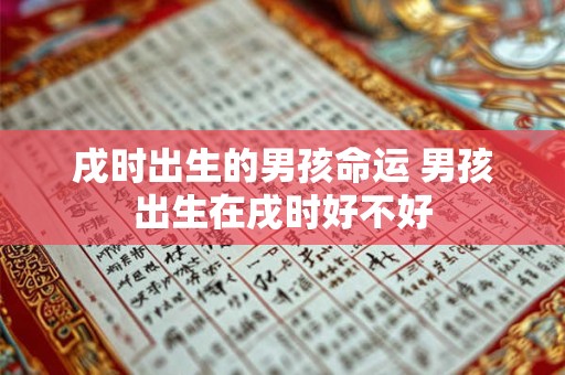 戌时出生的男孩命运 男孩出生在戌时好不好