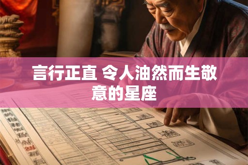 言行正直 令人油然而生敬意的星座