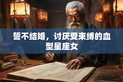 誓不结婚，讨厌受束缚的血型星座女