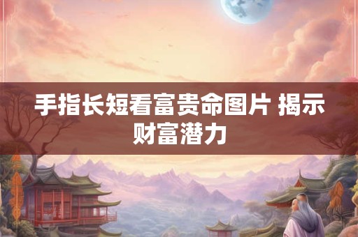 详细阅读:手指长短看富贵命图片 揭示财富潜力 手指长短看富贵命图片 揭示财富潜力