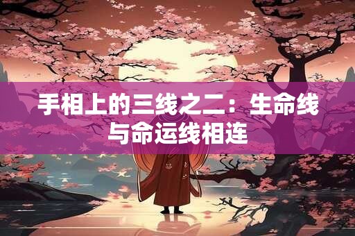 手相上的三线之二：生命线与命运线相连