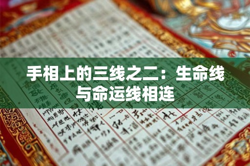 手相上的三线之二：生命线与命运线相连