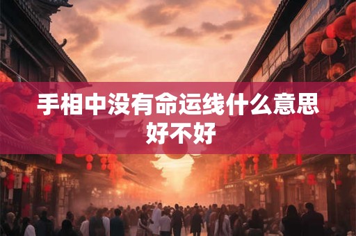 手相中没有命运线什么意思 好不好