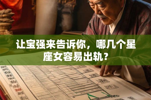 详细阅读:让宝强来告诉你,哪几个星座女容易出轨? 让宝强来告诉你,哪几个星座女容易出轨?
