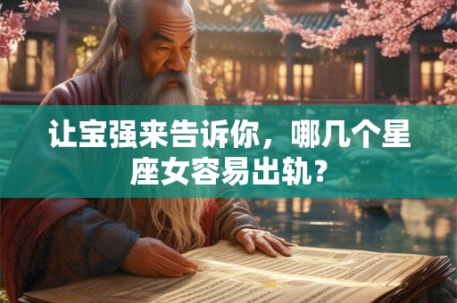 让宝强来告诉你，哪几个星座女容易出轨？