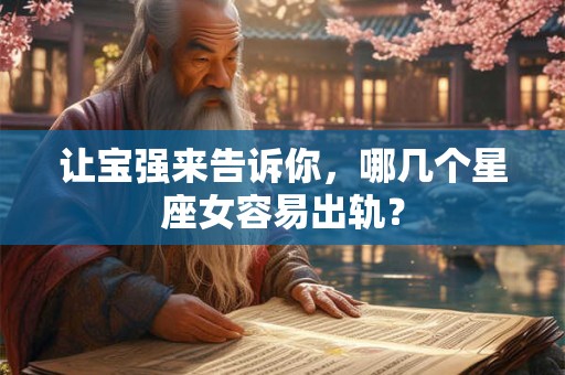 让宝强来告诉你，哪几个星座女容易出轨？