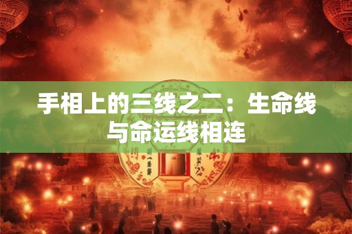 手相上的三线之二：生命线与命运线相连