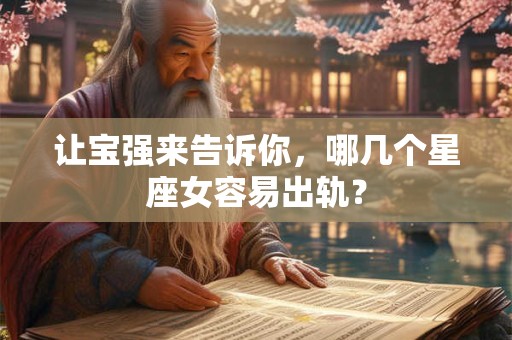 让宝强来告诉你，哪几个星座女容易出轨？