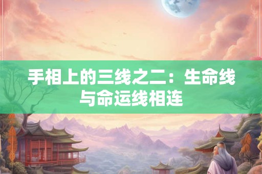 手相上的三线之二：生命线与命运线相连