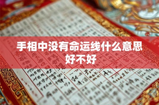 手相中没有命运线什么意思 好不好