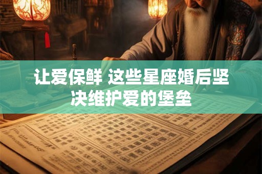 让爱保鲜 这些星座婚后坚决维护爱的堡垒