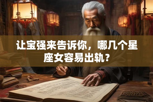 让宝强来告诉你，哪几个星座女容易出轨？