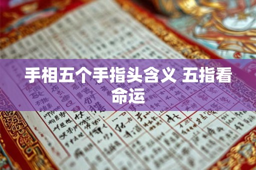 手相五个手指头含义 五指看命运