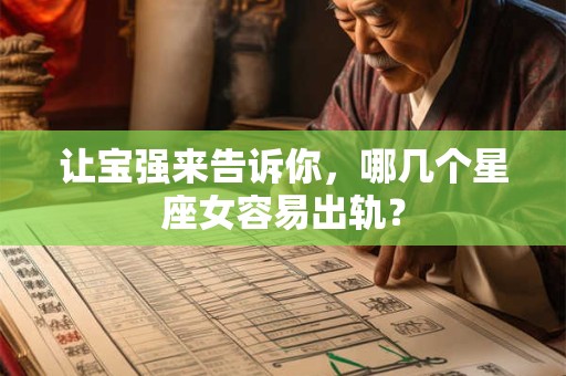 让宝强来告诉你，哪几个星座女容易出轨？
