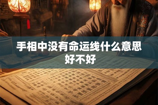 手相中没有命运线什么意思 好不好