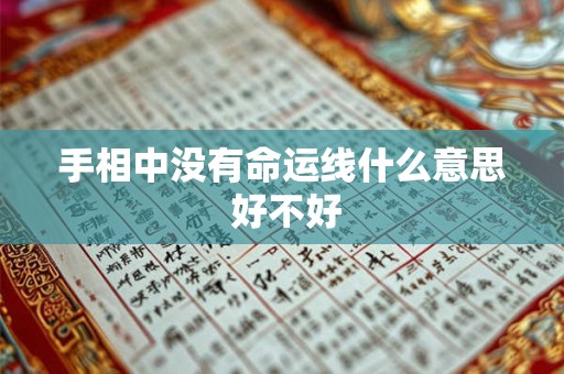 手相中没有命运线什么意思 好不好