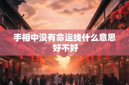 手相中没有命运线什么意思 好不好