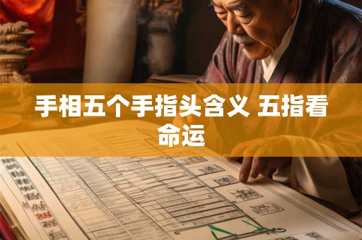 手相五个手指头含义 五指看命运
