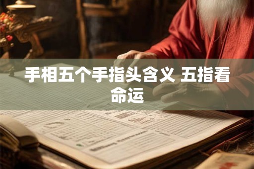 手相五个手指头含义 五指看命运