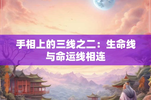 手相上的三线之二：生命线与命运线相连