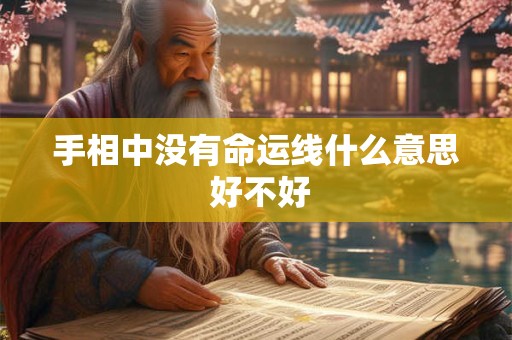 手相中没有命运线什么意思 好不好