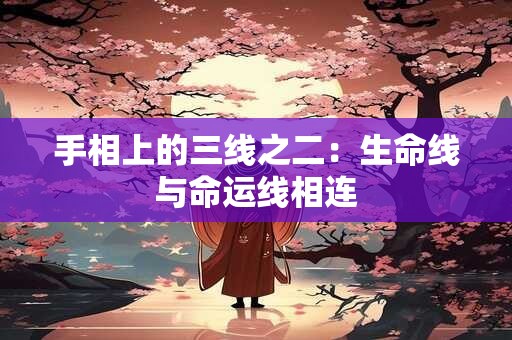 手相上的三线之二：生命线与命运线相连