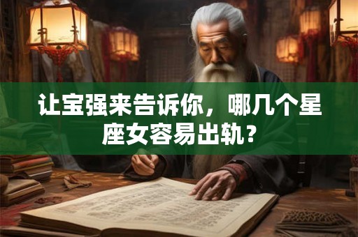 让宝强来告诉你，哪几个星座女容易出轨？