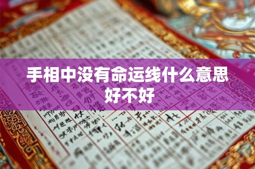 手相中没有命运线什么意思 好不好