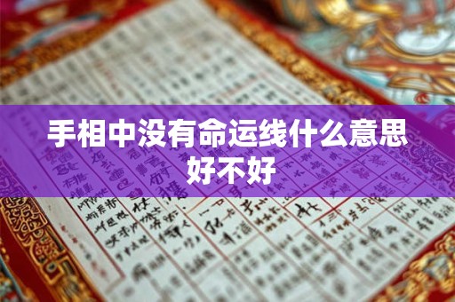 手相中没有命运线什么意思 好不好