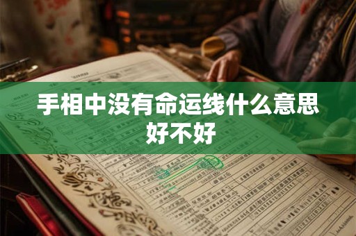 手相中没有命运线什么意思 好不好