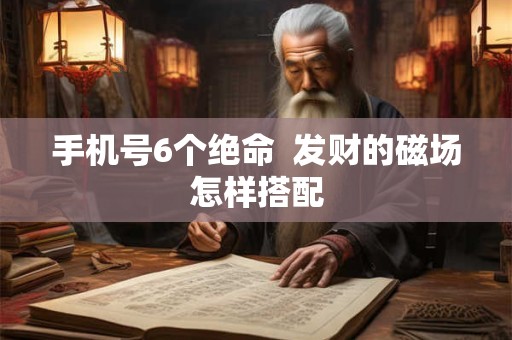 手机号6个绝命  发财的磁场怎样搭配