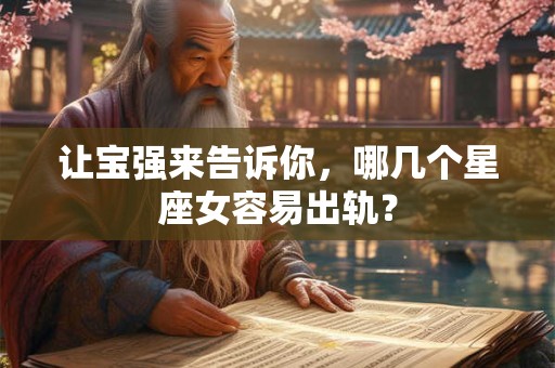 让宝强来告诉你，哪几个星座女容易出轨？