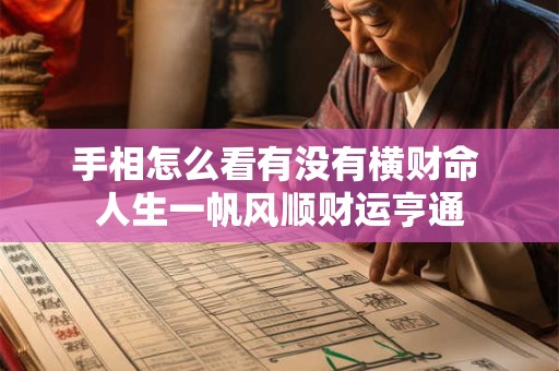 手相怎么看有没有横财命 人生一帆风顺财运亨通