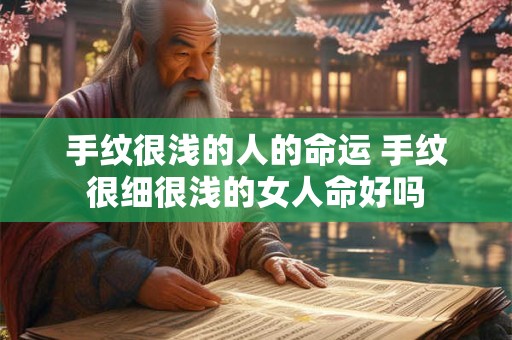 手纹很浅的人的命运 手纹很细很浅的女人命好吗